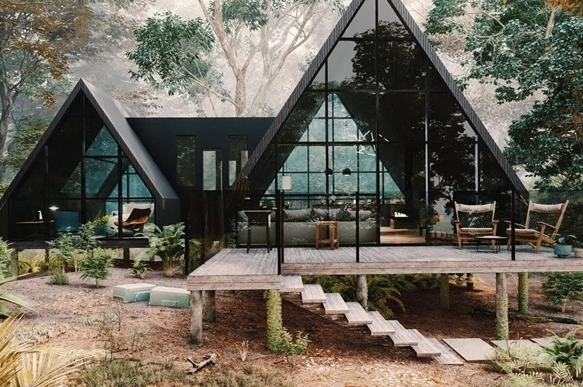Arrangement of a cottage in the mountains