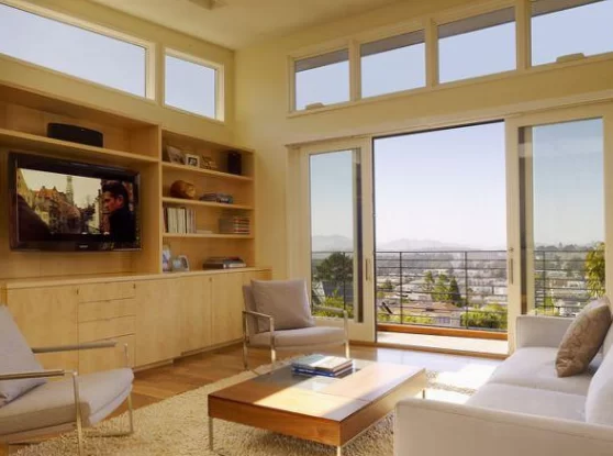 Modern design ideas with sliding glass doors for living