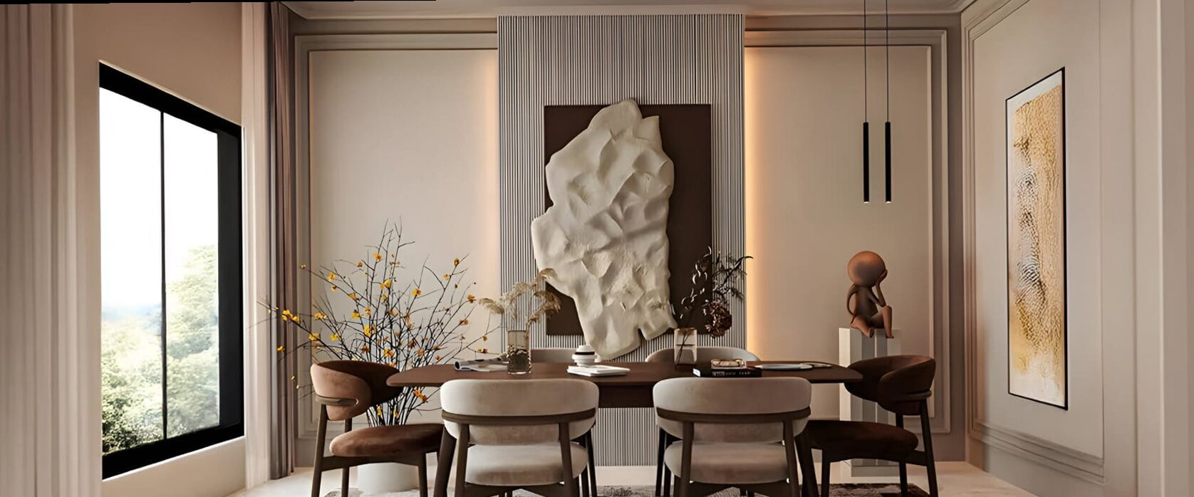 Transform your dining room into a contemporary art gallery